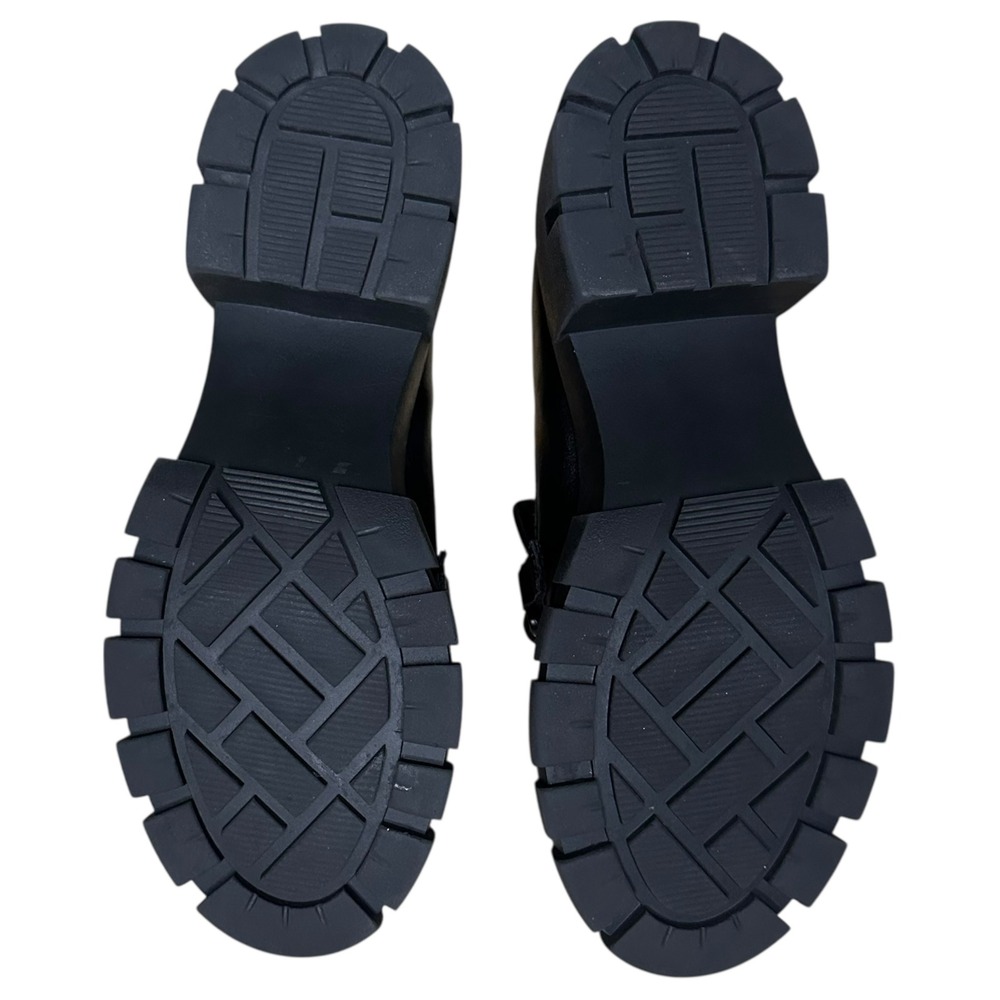 Madden Girl‎ Hoxtonn Black Chunky Platform Lug Sole Chain Loafers HOXT02J1 7M - Picture 8 of 9